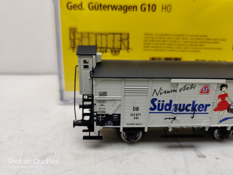 Brawa H0 DC 49054 Gedeckter Güterwagen G10 / Südzucker / DB / OVP