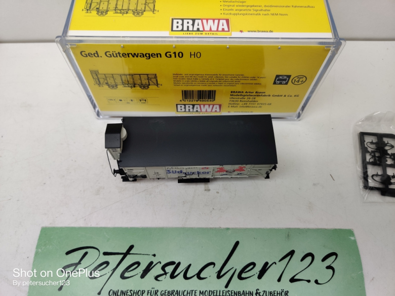 Brawa H0 DC 49054 Gedeckter Güterwagen G10 / Südzucker / DB / OVP