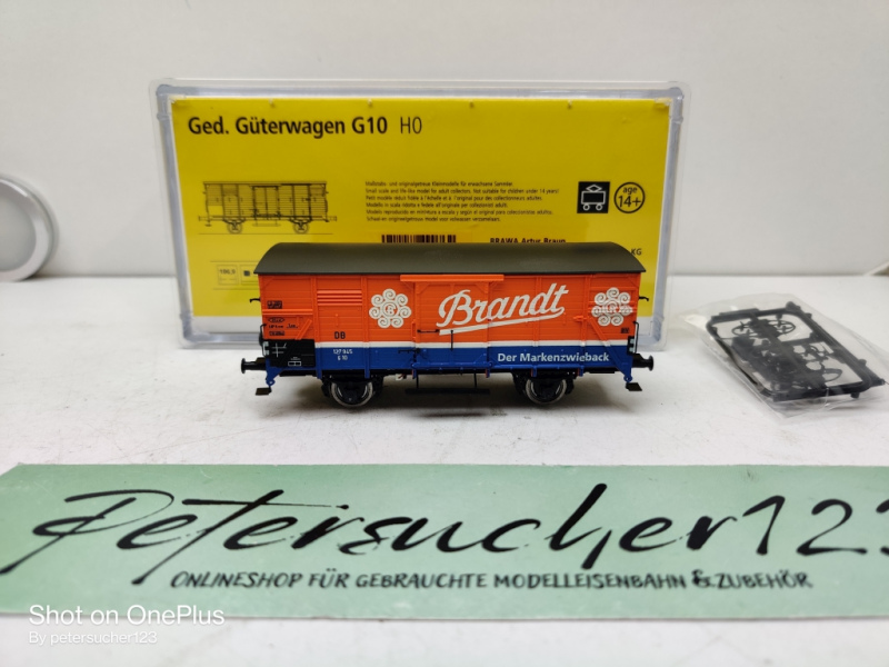 Brawa H0 DC 49076 Gedeckter Güterwagen G10 / Brandt / DB / OVP