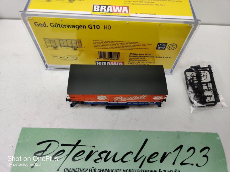 Brawa H0 DC 49076 Gedeckter Güterwagen G10 / Brandt / DB / OVP