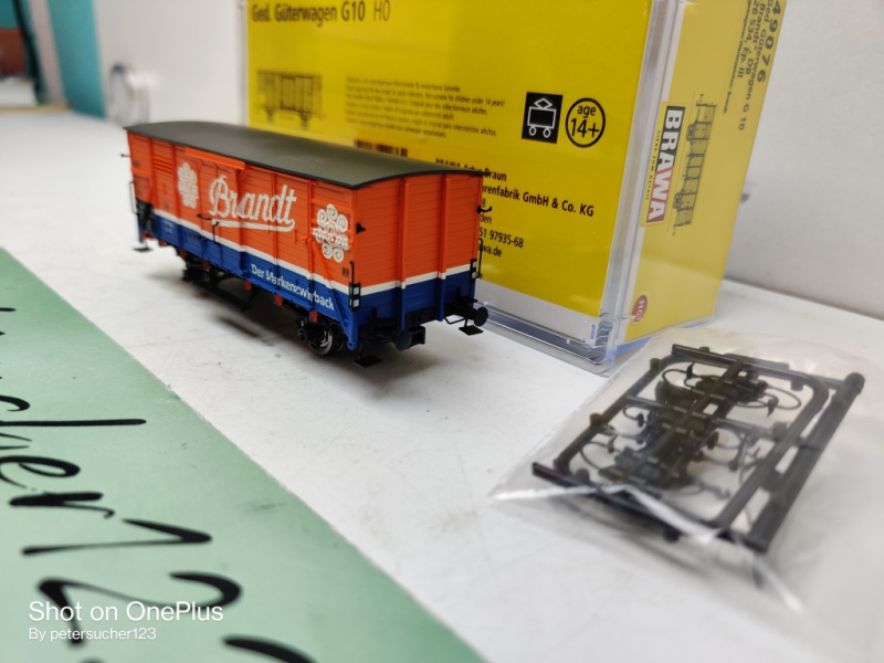 Brawa H0 DC 49076 Gedeckter Güterwagen G10 / Brandt / DB / OVP