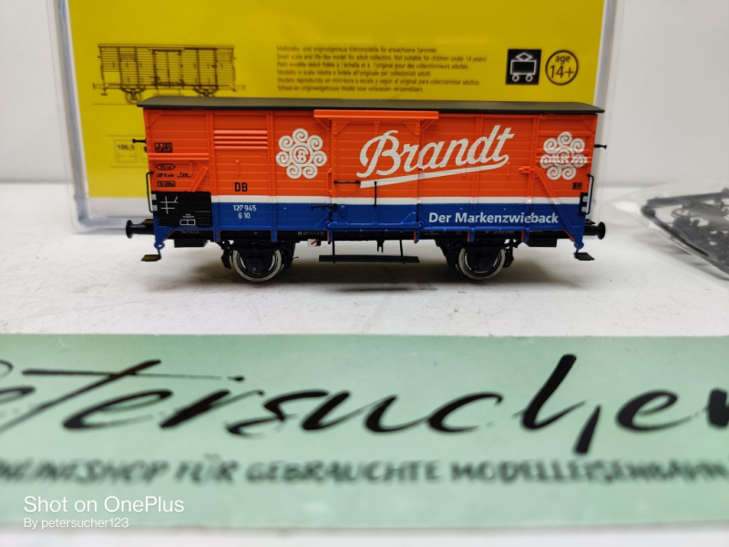 Brawa H0 DC 49076 Gedeckter Güterwagen G10 / Brandt / DB / OVP