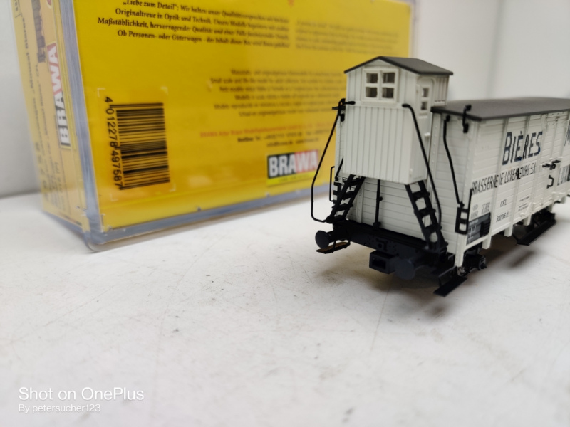 Brawa H0 DC 49758 Gedeckter Güterwagen Mousel Bieres / CFL /OVP