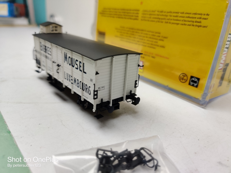 Brawa H0 DC 49758 Gedeckter Güterwagen Mousel Bieres / CFL /OVP