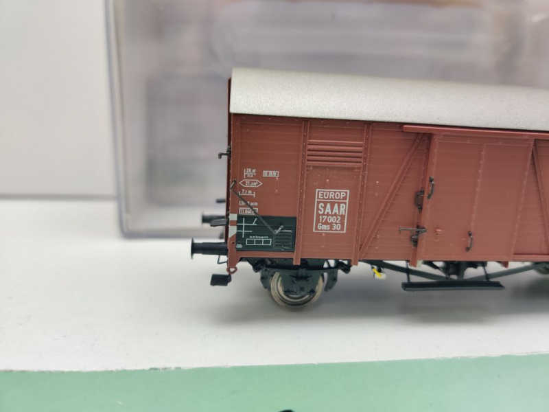 Brawa Modelle H0 DC 47973 ged. Güterwagen Gms30 / NEM / SAAR EUROP / OVP