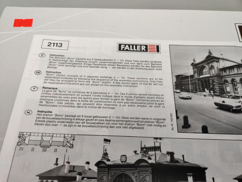 Faller N 2113 Bahnhof Bonn / Bausatz vollständig / OVP
