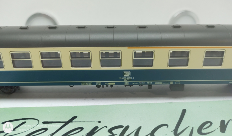 Fleischmann H0 AC 3513 Personenwagen IC / 1.+ 2.Kl. / DB / Blau - Beige
