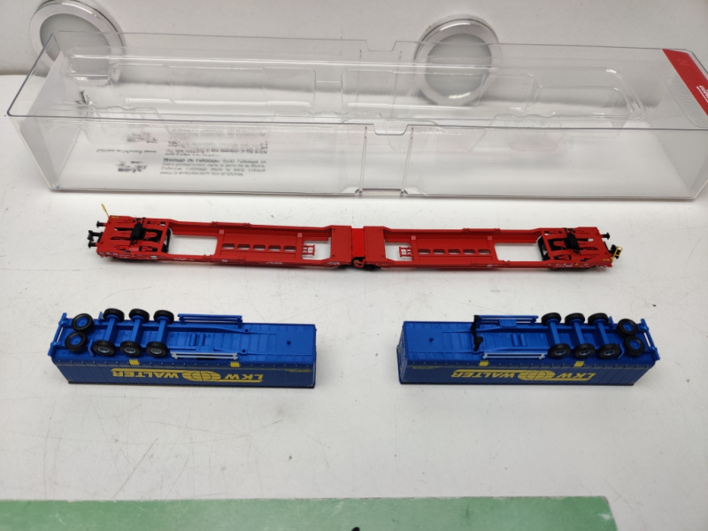 Fleischmann N DC 6660050 Doppeltaschen-Gelenkwagen / LKW Walter / DB AG / OVP