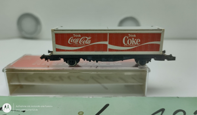 Fleischmann N DC 8243 Containertragwagen "COCA COLA" Lbs593 / DB / OVP
