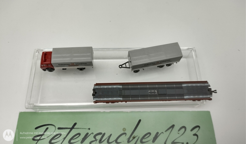 Fleischmann N DC 8272 Rollende Landstraße LKW SCHWAN DB OVP