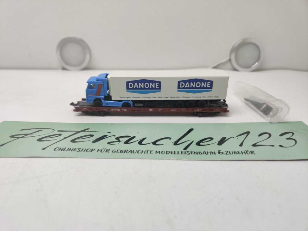 Fleischmann N DC 8279 Rollende Landstraße / LKW DANONE / DB