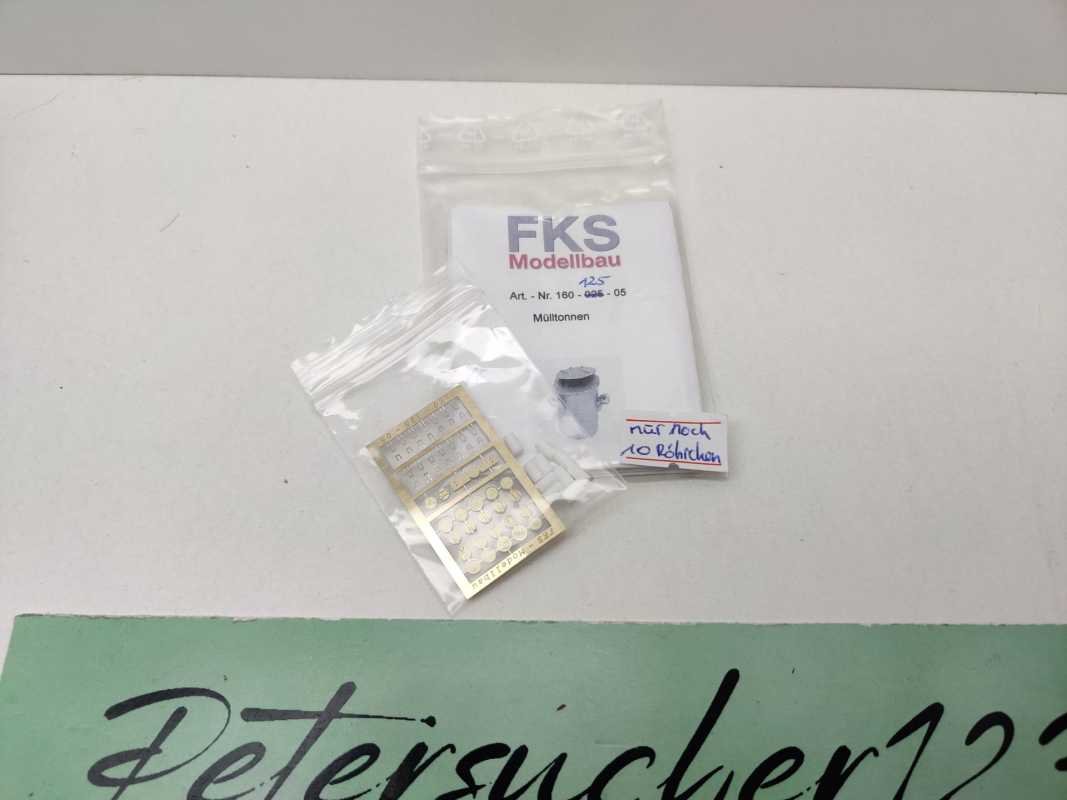 FKS N 160-125-05 Mülltonnen für Modellbau Metall Kunststoff / 1:160 / OVP