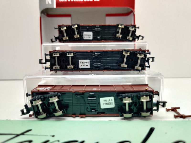 Fleischmann N DC 828347 3-teilig Set offene Güterwagen Eas / NEM / DR Ost / OVP