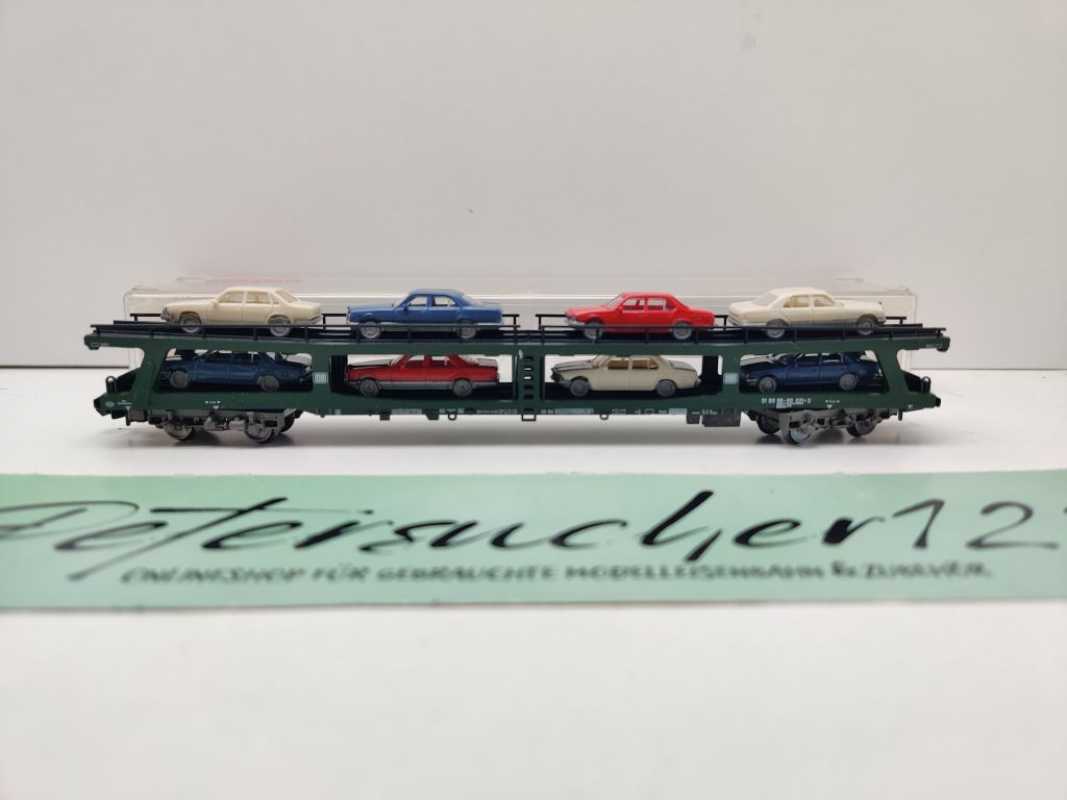 Fleischmann N DC 8285 Doppelstock-Autotransportwagen beladen 2 / DDm915 / DB / OVP