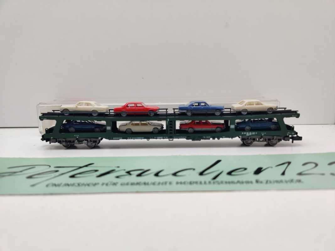 Fleischmann N DC 8285 Doppelstock-Autotransportwagen beladen 2 / DDm915 / DB / OVP