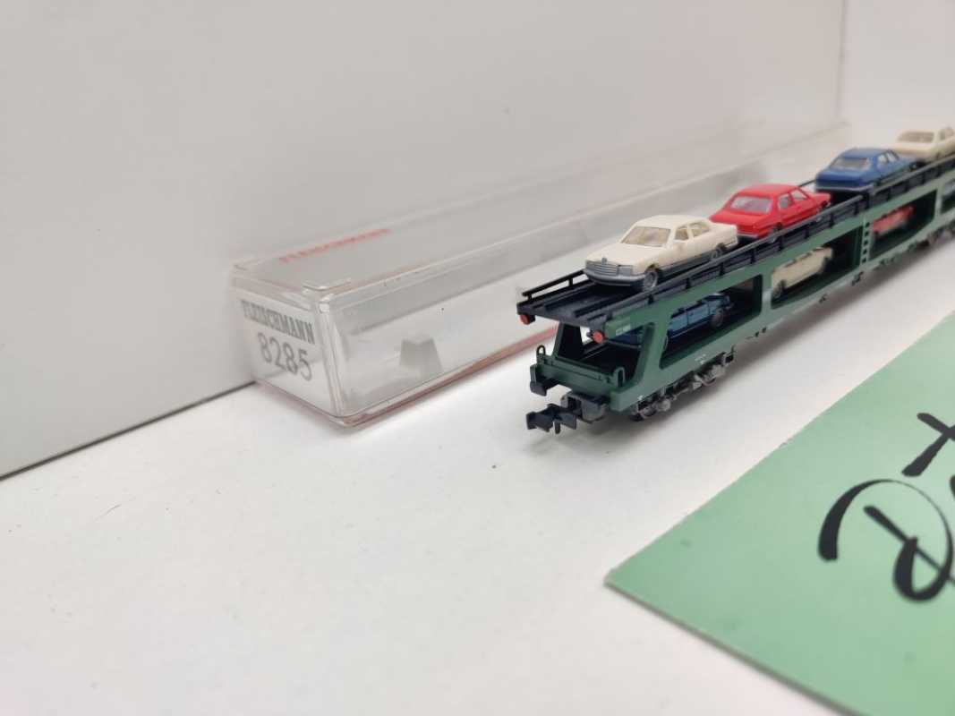 Fleischmann N DC 8285 Doppelstock-Autotransportwagen beladen 2 / DDm915 / DB / OVP