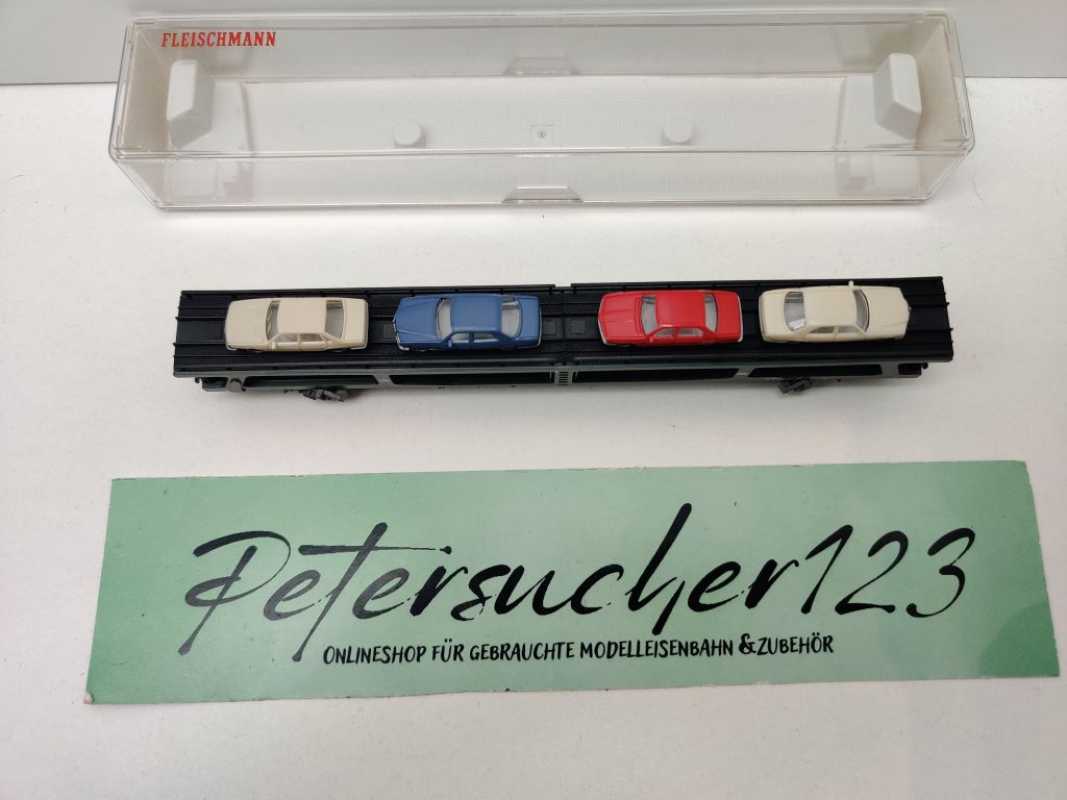 Fleischmann N DC 8285 Doppelstock-Autotransportwagen beladen 2 / DDm915 / DB / OVP