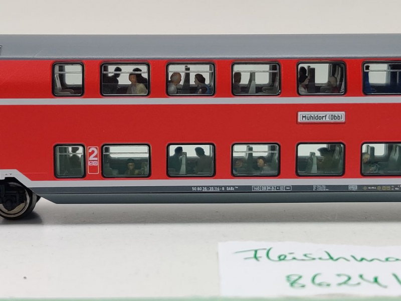 Fleischmann N DC 8624 Doppelstockwagen 1.-2.Kl DABz756 / NEM / DB