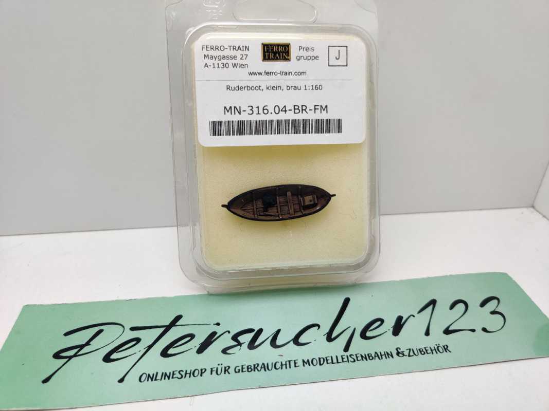 Ferro-Train N MN-316.04 Ruderboot, klein, braun, Holz / 1:160 / OVP