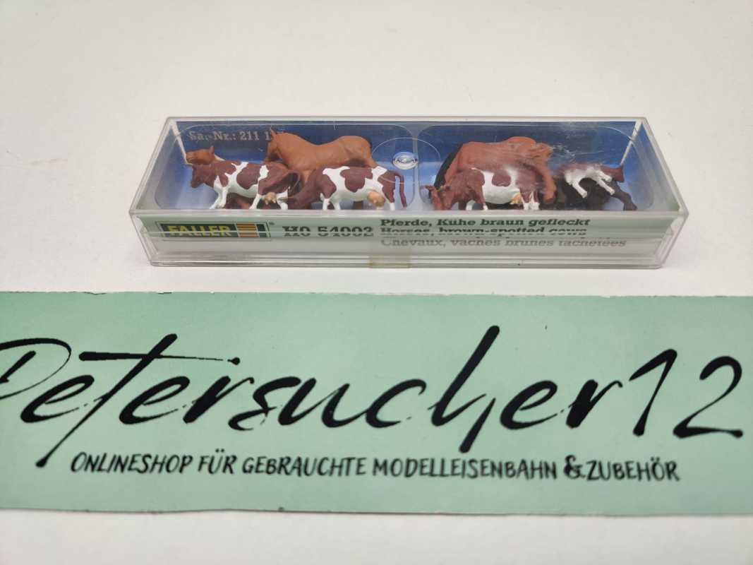 Faller H0 54002 Figuren-Set "Pferde, Kühe braun gefleckt" / 8 Figurinen / OVP