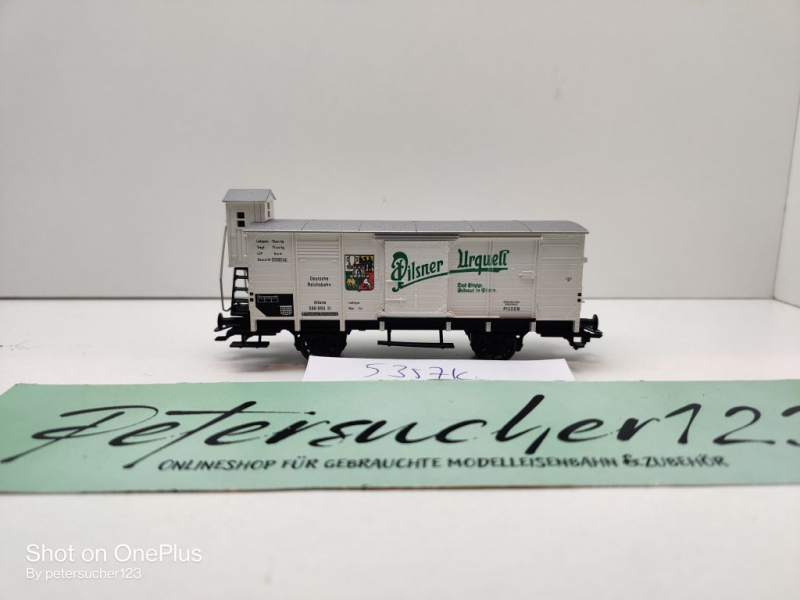 Fleischmann H0 AC 5357 Bierwagen "Pilsener Urquell" m Brmshs / G / NEM / DRG