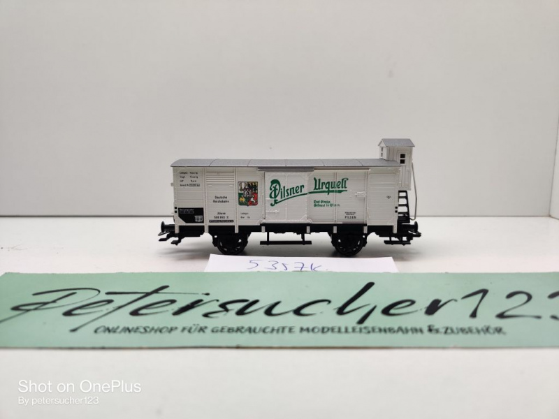 Fleischmann H0 AC 5357 Bierwagen "Pilsener Urquell" m Brmshs / G / NEM / DRG