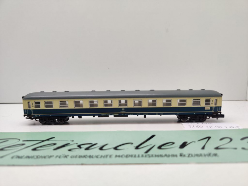 Fleischmann N DC 8199 Schnellzug Abteilwagen 2.Kl dunkler / Büm235 / DB