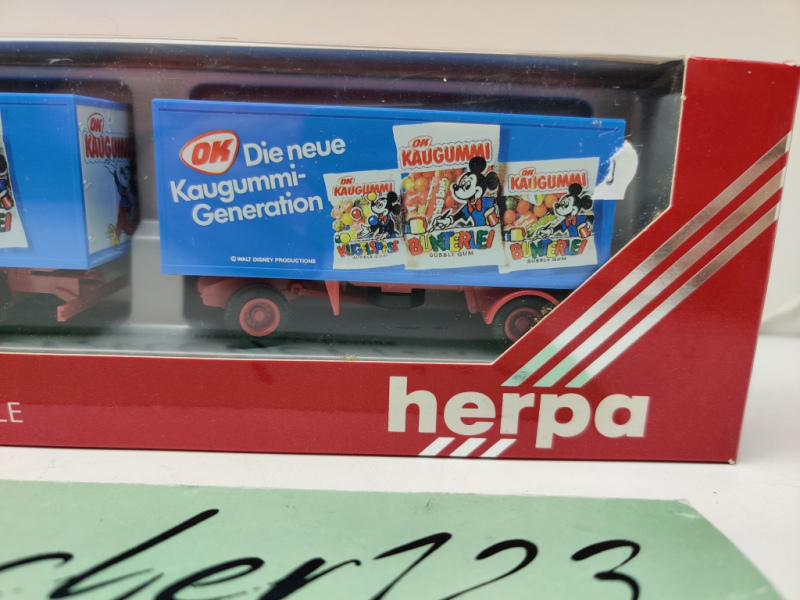 Herpa H0 / 1:87 / 859031 Man F90 Koffer-Hänger Zug - OK Kaugummi / OVP