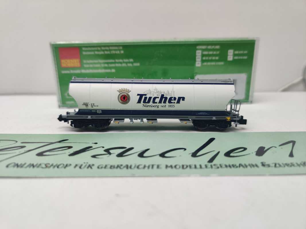 Arnold N DC HN6708 4-achsigen Getreidesilowagen / auffälligen hellblauen „Tucher“-Design (GATX) / OVP
