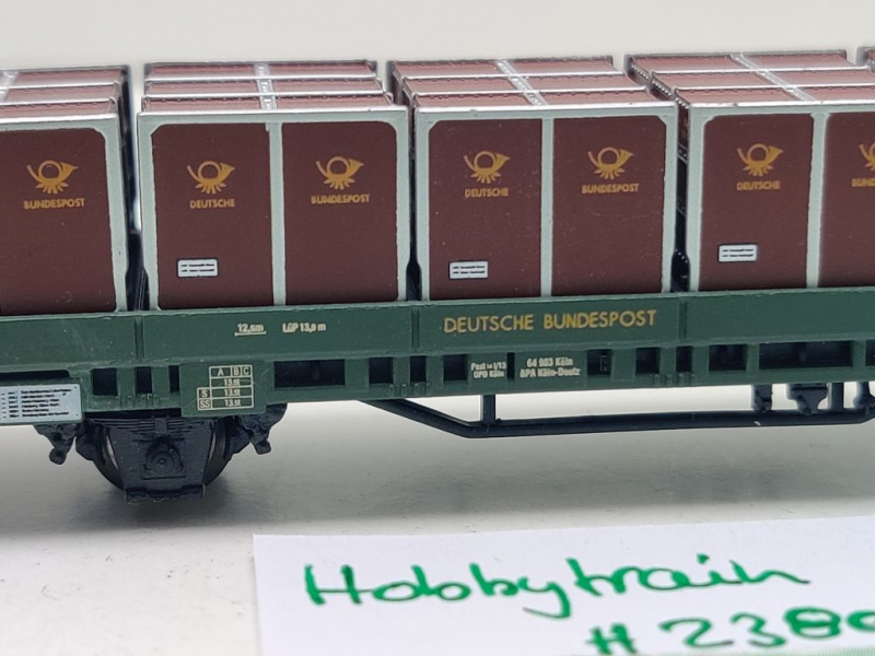 Hobbytrain N DC H23807 Post-Behälterwagen Post2-t/13 / NEM / DB