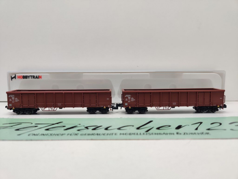 Hobbytrain N DC H23403 2er-Set offene Güterwagen Eanos-x052 / DB / OVP