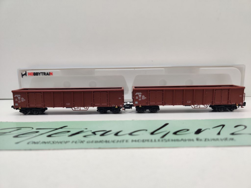 Hobbytrain N DC H23403 2er-Set offene Güterwagen Eanos-x052 / DB / OVP
