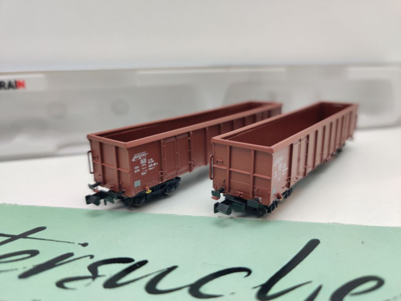 Hobbytrain N DC H23403 2er-Set offene Güterwagen Eanos-x052 / DB / OVP