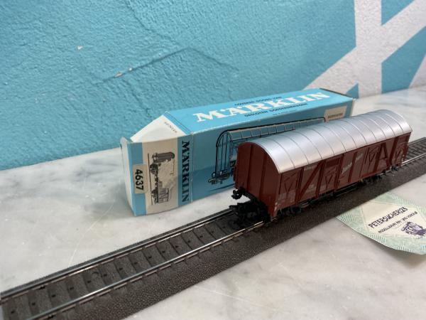 249// Märklin H0 4637 Gedeckter Güterwagen DB Blaue OVP J622_GW2599