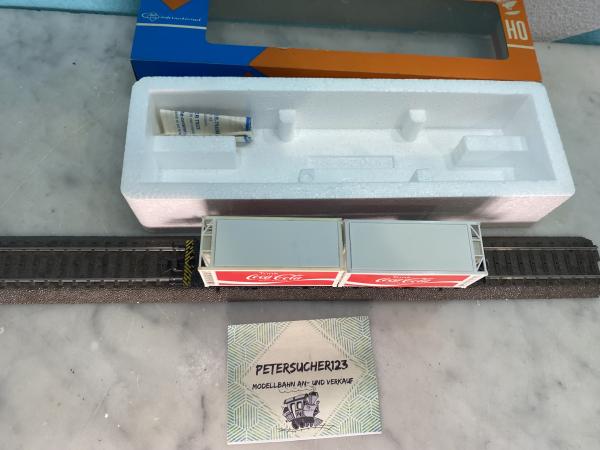 ROCO H0  DC  4320 Containertragwagen Coca Cola   DB  OVP