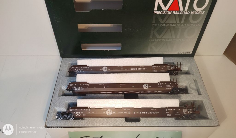 Kato H0 DC 253504 US Tragwagen-Set / 30-9031 / BNSF / OVP