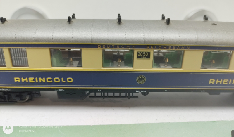 Liliput H0 AC 20501 Rheingold Wagen / 1.Kl. / DB / Blau - Beige / Inneneinrichtung