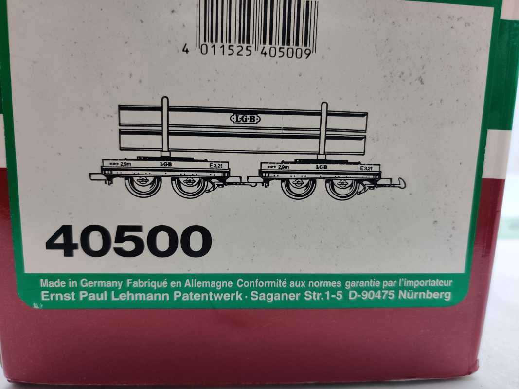 LBG Spur G / 40500 / Feldbahn-Drehschemelwagen-Set / OVP