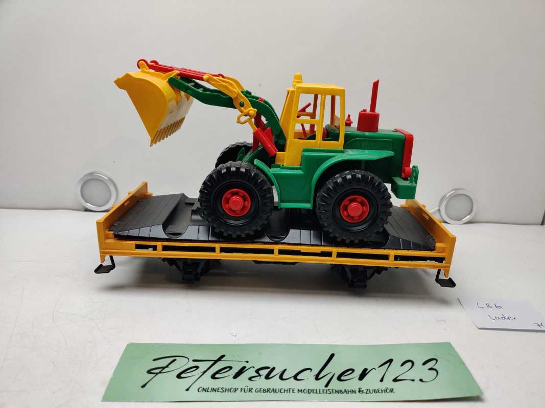 LBG Spur G 94069 / 2-achsiger offener Güterwagen Fachwagen mit Radlader