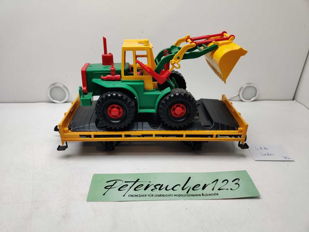 LBG Spur G 94069 / 2-achsiger offener Güterwagen Fachwagen mit Radlader