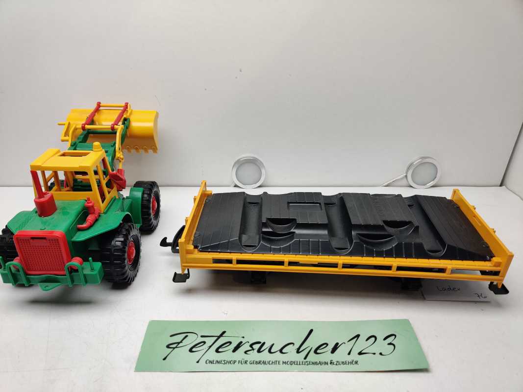 LBG Spur G 94069 / 2-achsiger offener Güterwagen Fachwagen mit Radlader