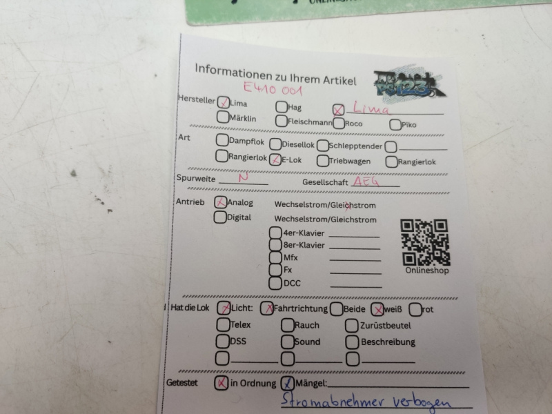 LIMA N DC E410 001 Elektrolok / DB / Grün / Analog