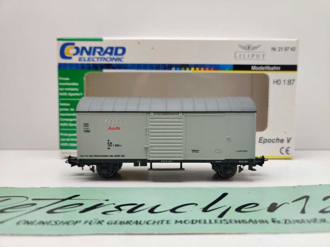 Liliput H0 DC 219742 Privatgüterwagen "AUDI" Gbs / NEM / [P] DB / OVP