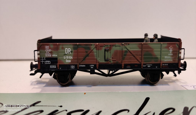 Liliput H0 AC 221693 offener Güterwagen Tarnanstrich / Li 19 104 / NEM / DRG