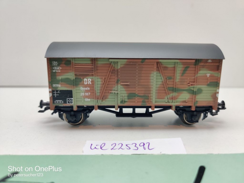 Liliput H0 AC 225393 ged. Güterwagen / Militärwagen / Ghs / NEM /  DR