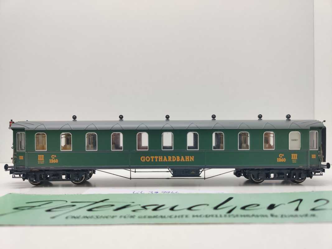Liliput H0 DC 329966 Personenwagen "Gotthardbahn" ohne Licht 3.Kl C4 / NEM / [P]