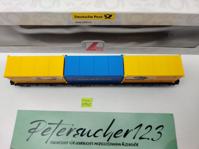 Lima H0 DC 02142 Tragwagen & 3 Container Rs / DP Philatelie / NEM / DB / OVP