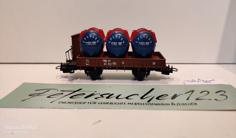 Lima H0 AC Niederbord / drei Bier-Container "Splügen-Bräu" / FS