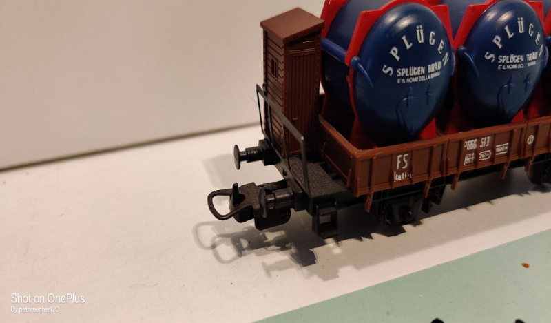 Lima H0 AC Niederbord / drei Bier-Container "Splügen-Bräu" / FS