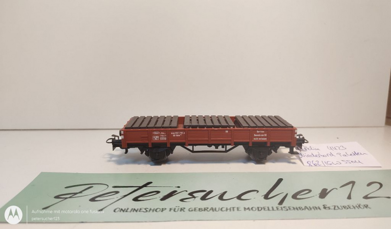 Märklin H0 AC 4423 Niederbordwagen mit Paletten / Kklm 505 / DB